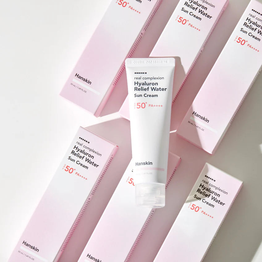 Hanskin Real Complexion Hyaluron Relief Water Sun Cream SPF 50+ PA++++ MyGeisha Milano